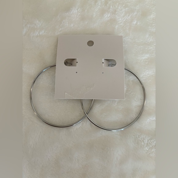 Loft Silver Hoop Earrings - Picture 2 of 2